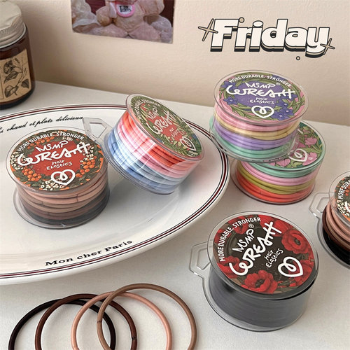 100 barrels of thick and thin rubber band hair ties Korean high-elastic hair tie seamless headband accessories
