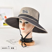 登山帽夏季速干渔夫帽钓帽防紫外线户外防晒帽子大帽檐透气轻便