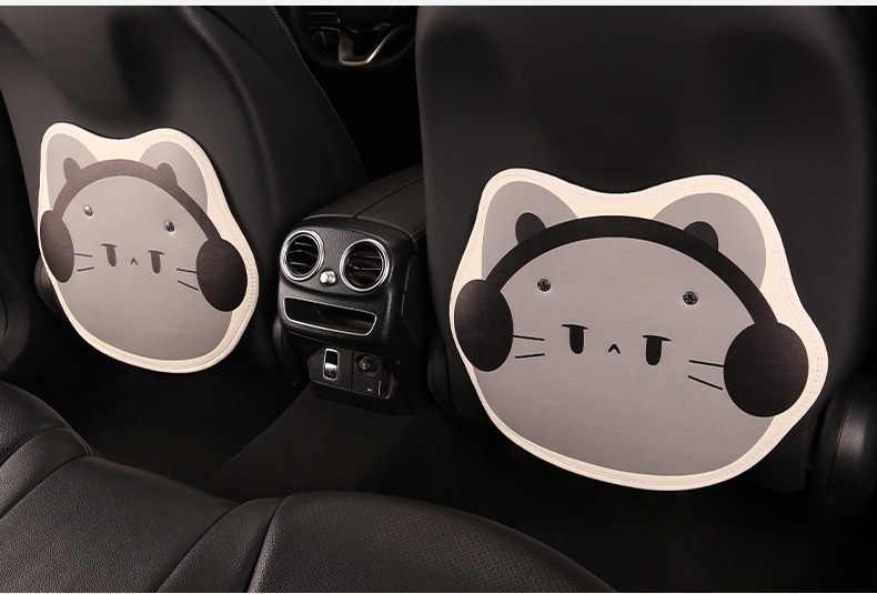 Headphone Catwoman Cute Cartoon Car Seat Back Anti-Kick Pad Car Seat Back Anti-Stain Pad Back Pocket Hanging Type