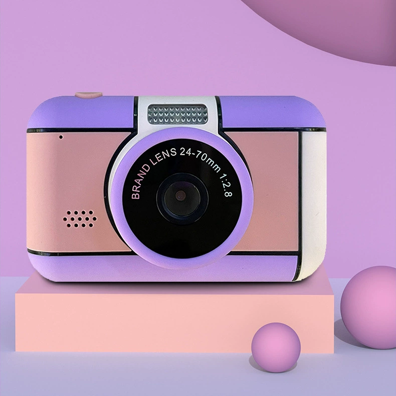 Детский фиолетовый спортивный компактный фотоаппарат, 2.4" экран, 9600W, подарок на день рождения
