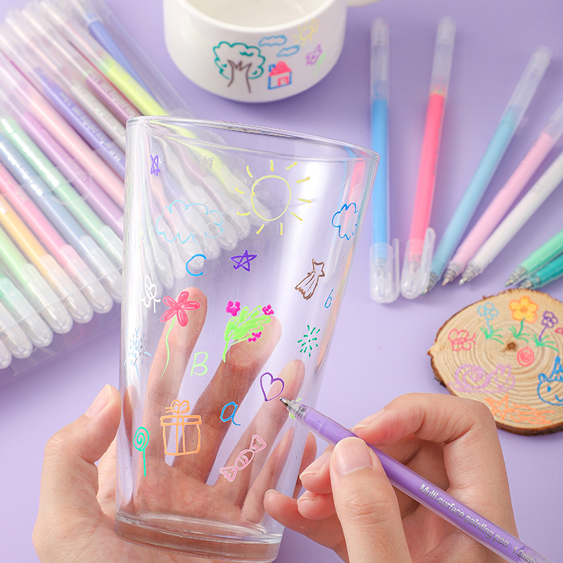 아크릴 손으로 그린 ??펜 모바일 폰 스티커 브러시 물컵 펜 홀더 네일 아트 펜 스티커 카메라 귀여운 손으로 그린 ??중립 펜 48색