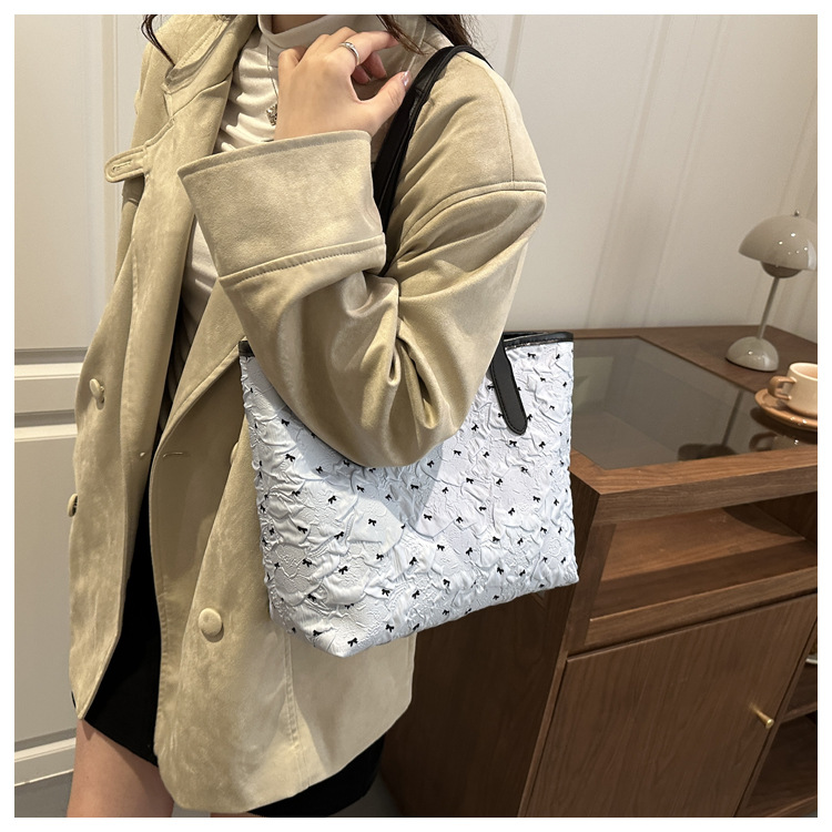 Borsa a spalla da donna stile coreano con fiocco per l'inverno_voghion.com