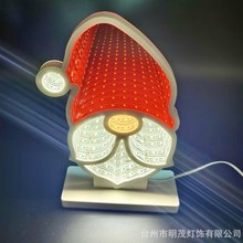 2025跨境新款圣诞老人隧道灯圣诞节装饰灯led霓虹灯小夜灯氛围灯
