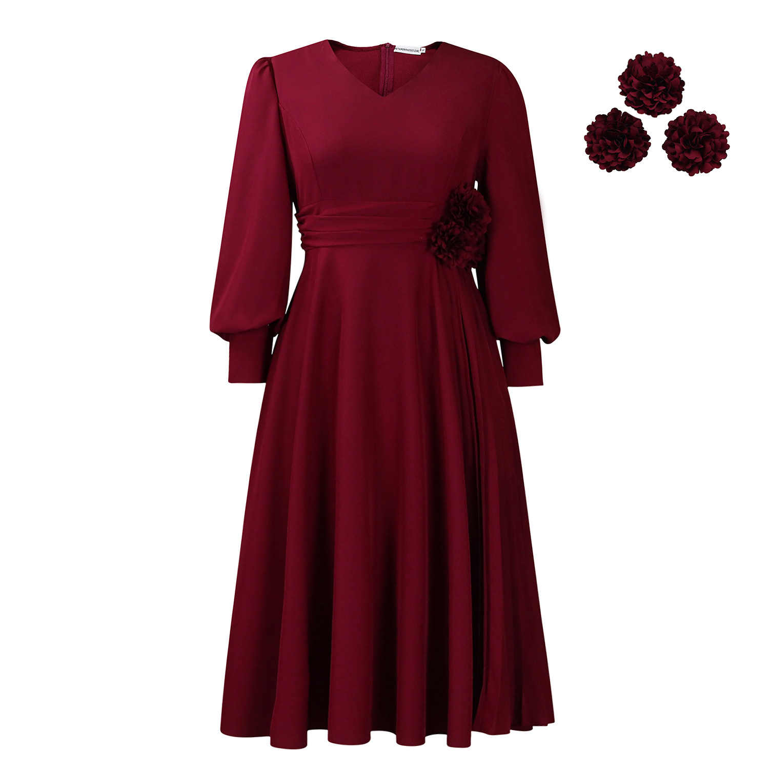 Women's Elegant Solid Color A-Line Dress