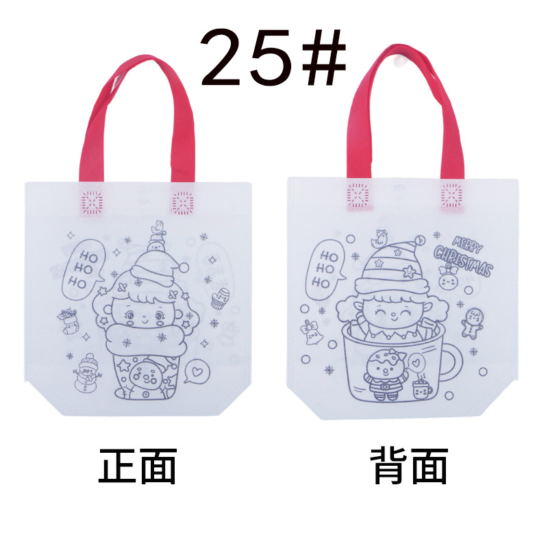 Bolsa de tela no tejida para graffiti, fiesta infantil, manualidades, pintura a mano, coloreado, bolso RPET CPCE