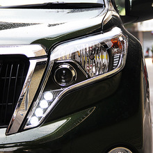 适用于龙鼎霸道大灯总成 14-17款普拉多改装高配LED日行灯激光透