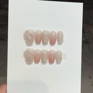 [Handmade armor real shot] gentle gradient Aurora Butterfly pure hand-worn armor light therapy armor wholesale fake nails