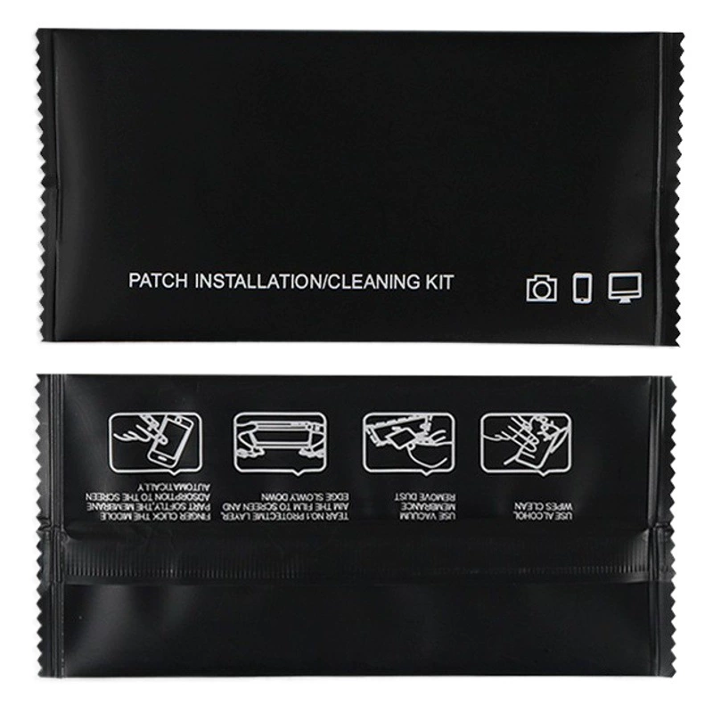 Оптовая продажа, сумка для спирта из закаленной пленки, наклейка для удаления пыли на мобильном телефоне, ткань для чистки, сумка для спирта, сумка для инструментов с цифровой пленкой для экрана