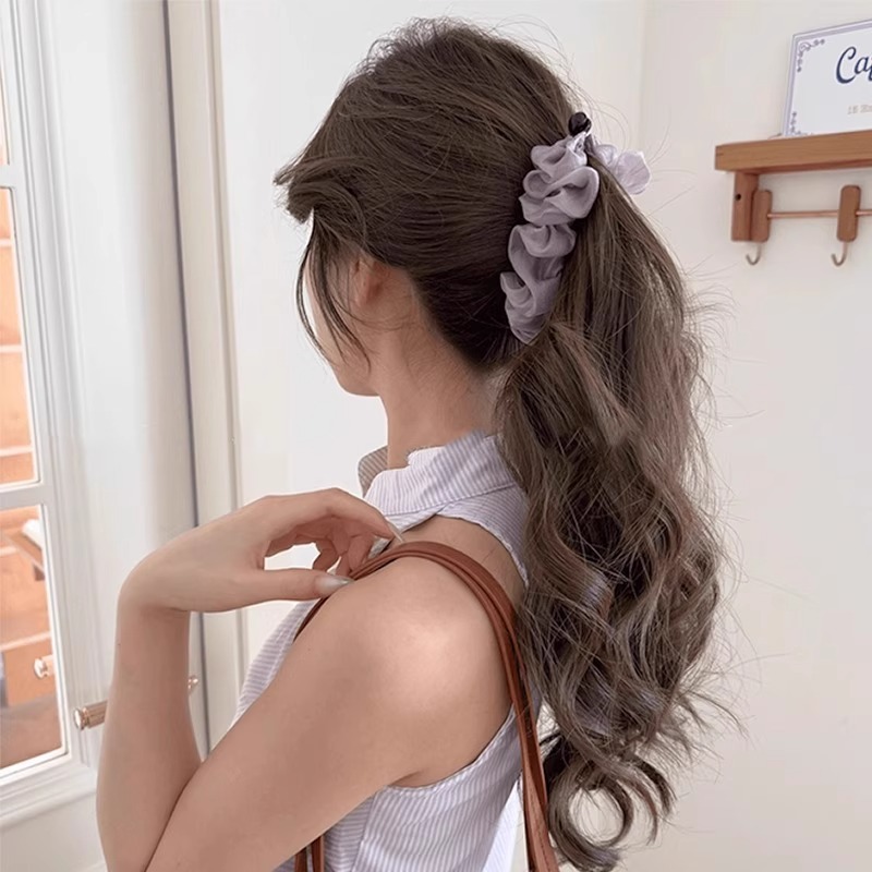 メッシュプリーツバナナクリップ、大きなふわふわヘアボリュームポニーテールクリップ、後頭部の半分に結ばれたヘアクリップ、2025新しい縦型クリップ|undefined