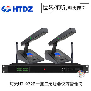 Haitian Ht-972B Short Rod Square Tube One-To-Two High-Sensitivity Pickup Wireless U-Segment Anti-Interference Conference Microphone