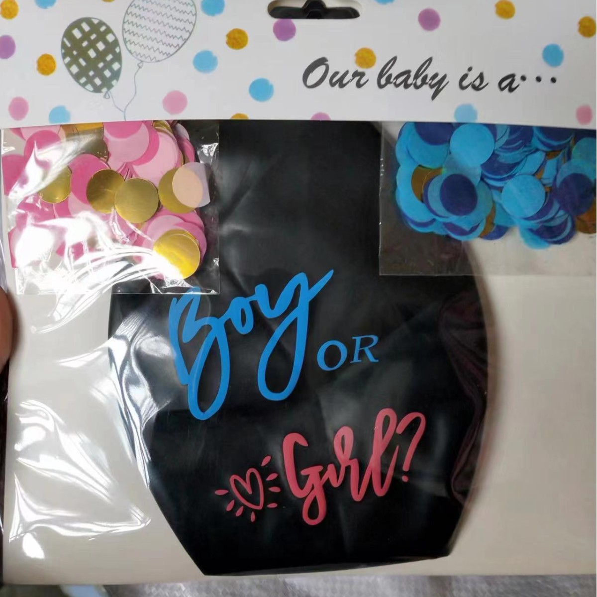 Globo gigante de látex 36” – Revelación de género niño/niña – Decoración para baby shower o cumpleaños