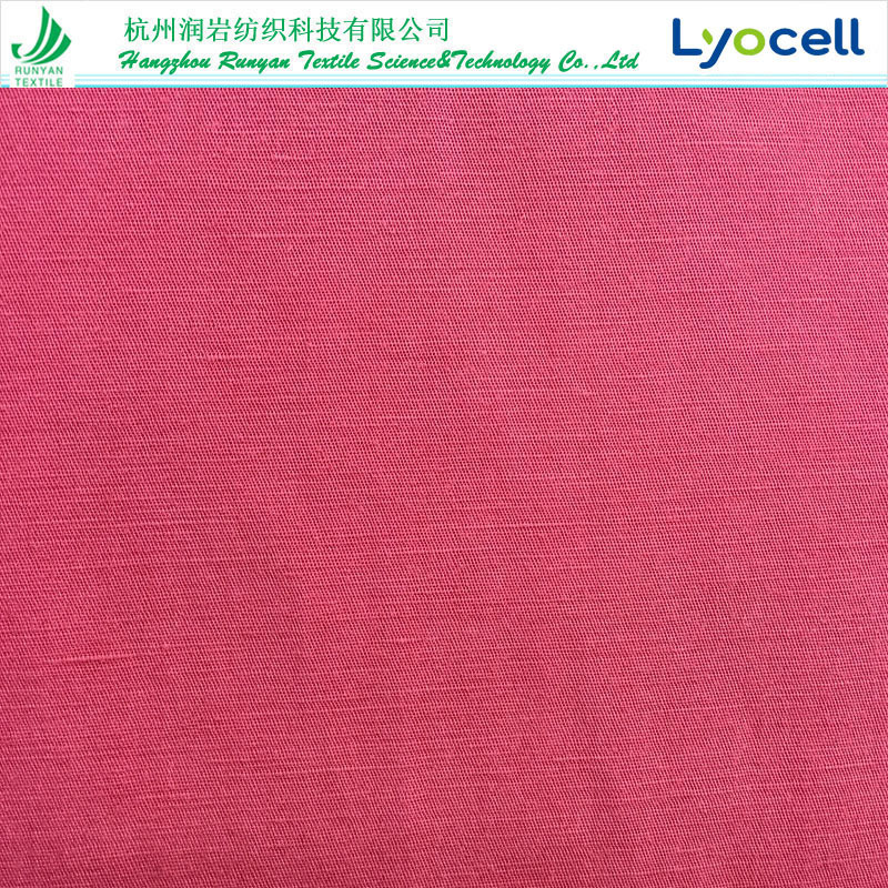 40*21天丝麻交织斜纹面料170gsm天丝麻斜纹布料 莱赛尔麻斜纹面料