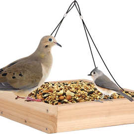 木质户外园林鸟类喂食器简约装饰可悬挂式小鸟蜂鸟喂食台喂鸟器