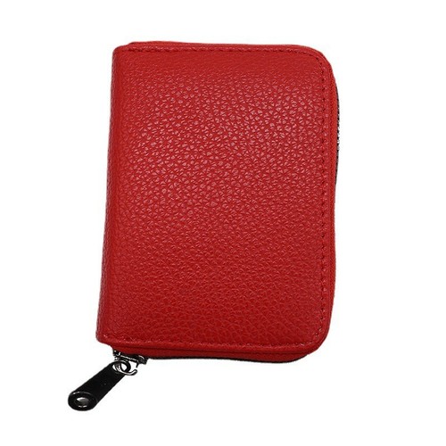 Card holder for men and women, zipper, multiple card slots, anti-degaussing, bank ID card holder, large capacity driver's license, compact card holder wallet