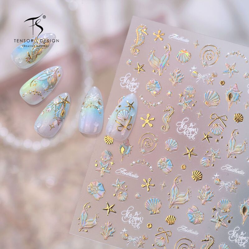 Moji Ocean Style Shell Starfish Nail Art Stickers M1464 Summer Jellyfish Small Fish Seahorse Coral Mermaid Series Moji Ocean Style Shell Starfish Nail Art Stickers M1464 Summer Jellyfish Small Fish Seahorse Coral Mermaid Series