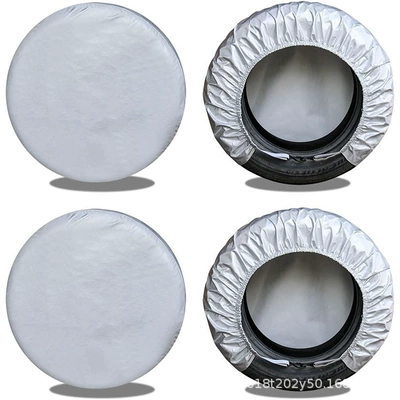 Protection and Sunshade Covers — Spare wheel cover - pack-of-4-21-23indiameter-58cm-silver-plant-cotton