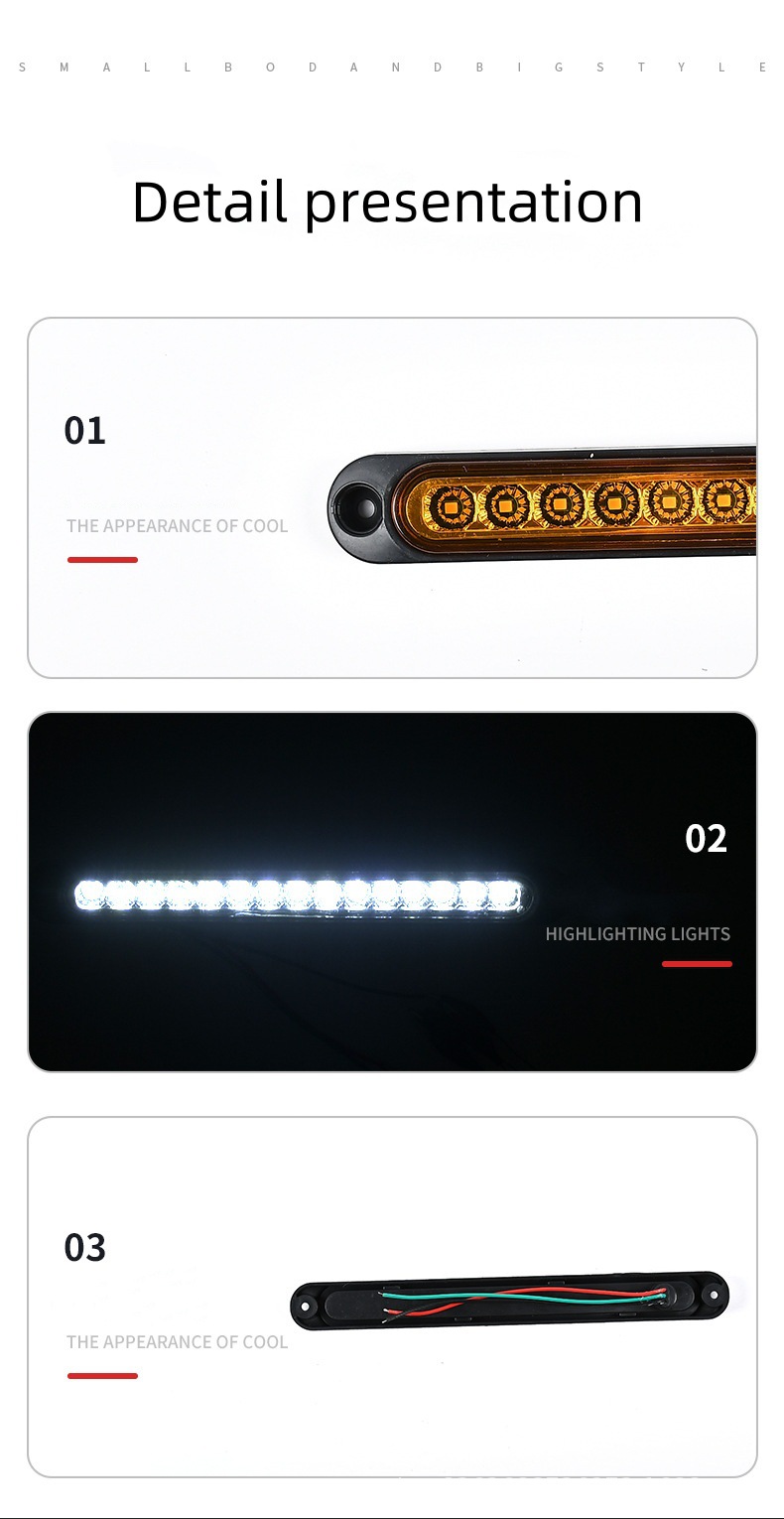 15Led High-Mounted Brake Tail Light 12V24V Car Trailer Tail Light Led Truck Tail Light Truck X20