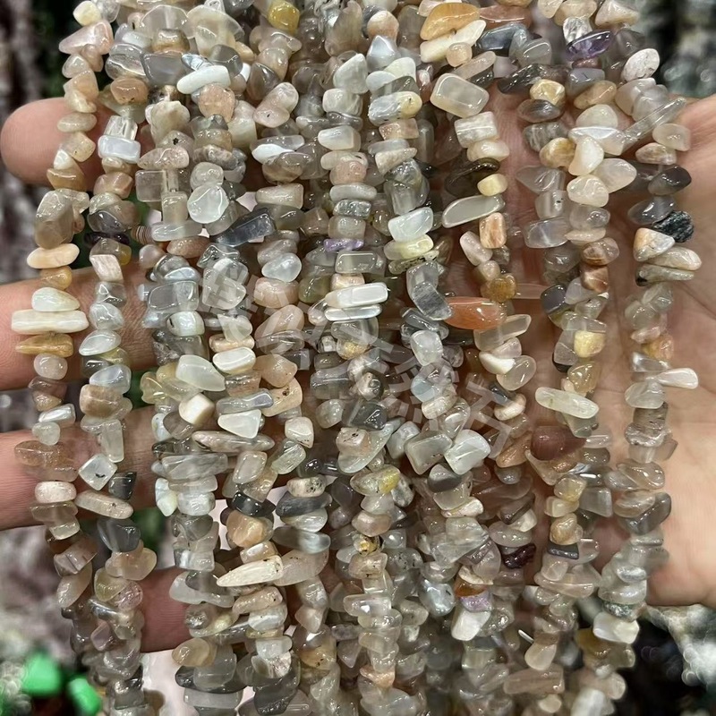3-5mm天然水晶原石碎石打孔随形石消磁石散珠DIY饰品配件厂家批发|undefined