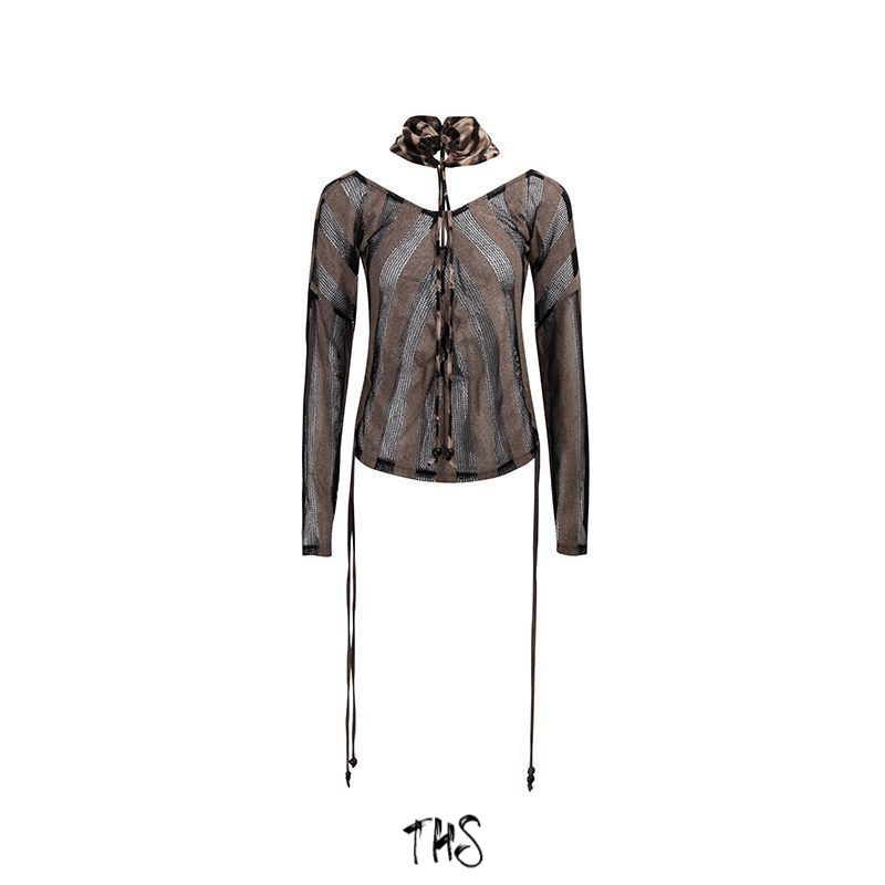 Ths | 26 Spring New Arrivals in Stock American Retro Spicy Girl Style Unique Two-Piece Design Long-Sleeve T-Shirt for Women. Ths | 26 Spring New Arrivals in Stock American Retro Spicy Girl Style Unique Two-Piece Design Long-Sleeve T-Shirt for Women.
