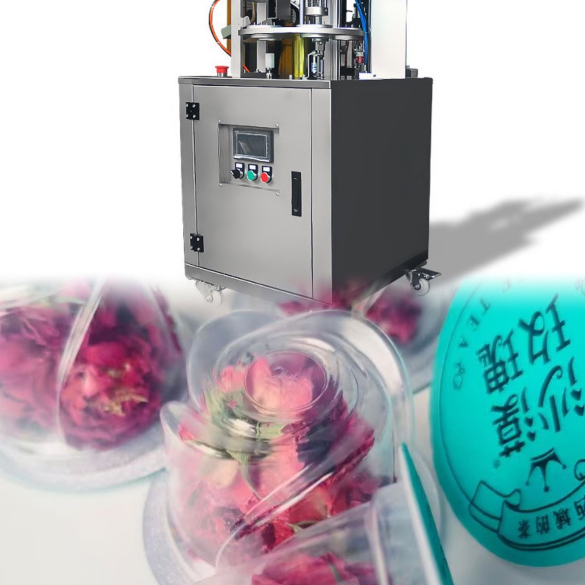 杯装花茶封口机 半自动小罐养生茶封膜设备