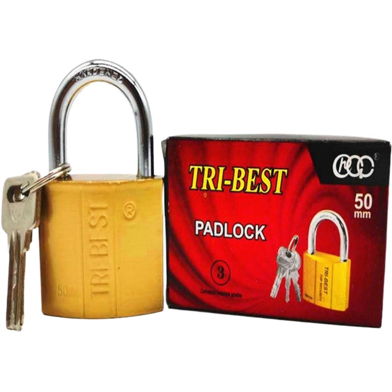 Suministro de fábrica al por mayor fino tiro imitación cobre átomo candado amarillo creciente llave bloqueo atómico