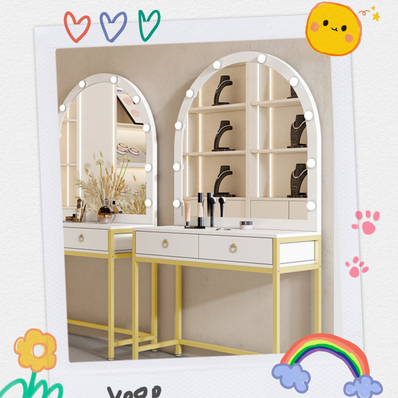 화이트 골드+80*40*160+곡면 거울+조명