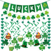Santa Patrick Festival Decoration of Sanye Grass Lucky Paradise Irish Alphabet Plus Flag Two -ornaments Wholesale Customization