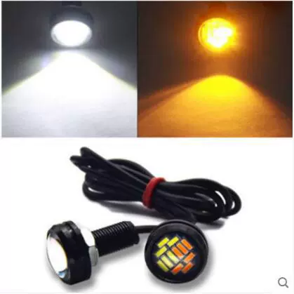 Популярная внешнеторговая светодиодная лампа с двойным светом 23 мм, двухцветная лампа "орлиный глаз" для мотоциклов, модифицированная светодиодная стробоскопическая лампа, двухцветная, 6 ламп, 5730