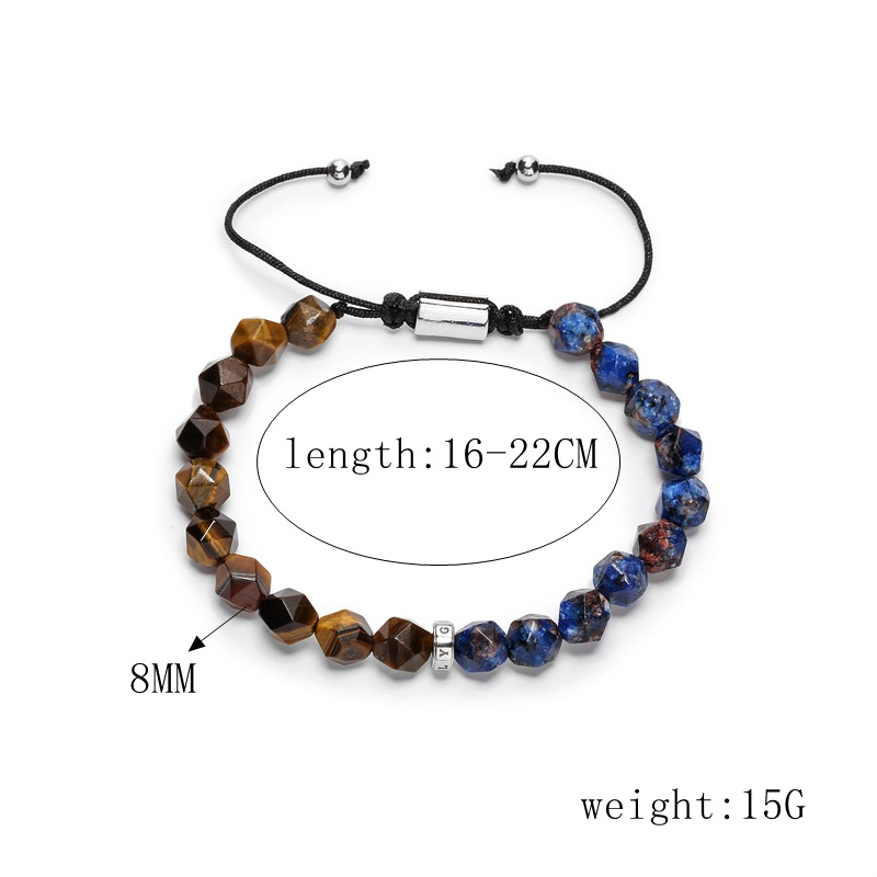 Retro Geometric Beaded Agate Bracelets 1 Piece