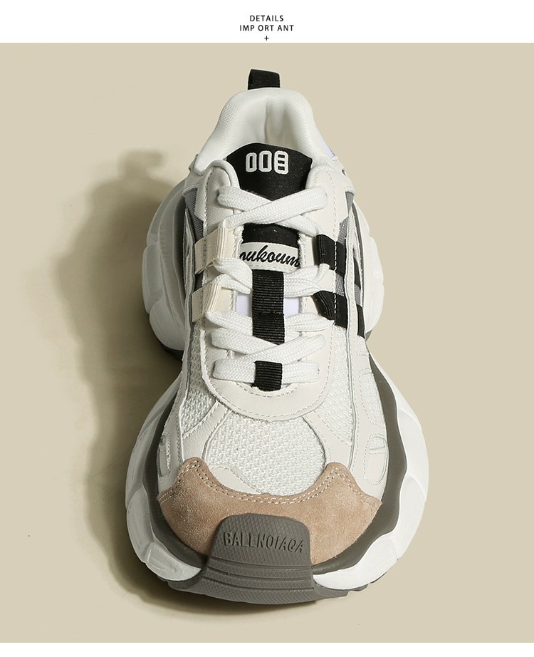 Coole Dad-Schuhe im angesagten Stil, Color-Blocking, dicke Sohle, atmungsaktives Mesh, vielseitige Freizeitsneaker für Damen, Frühling und_voghion.com