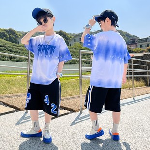 The New Model Can Be Shipped on Behalf of 1130 # Boys' Summer Outfit 2023 New Stylish Trendy Children's Clothing for Older Boys Handsome