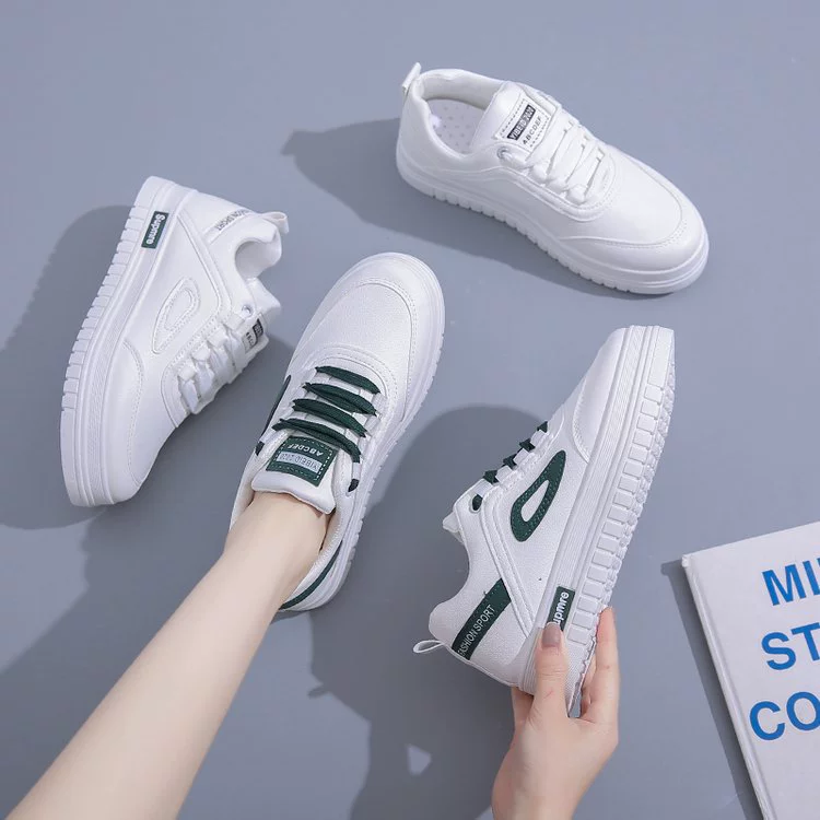 Белые туфли женские бортовые туфли 2022 весна-осень модные новые удобные женские туфли на платформе в Корейском стиле Повседневная обувь с перекрестными ремешками