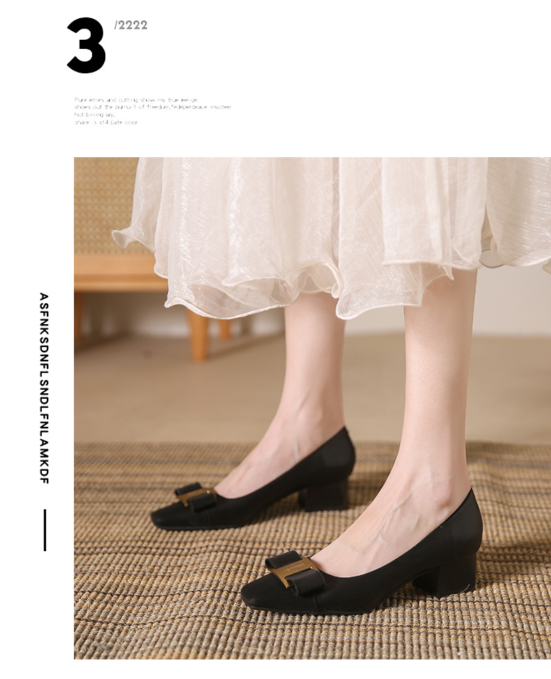Genuine Leather High Heels With Square Toe For Women Summer Style_voghion.com