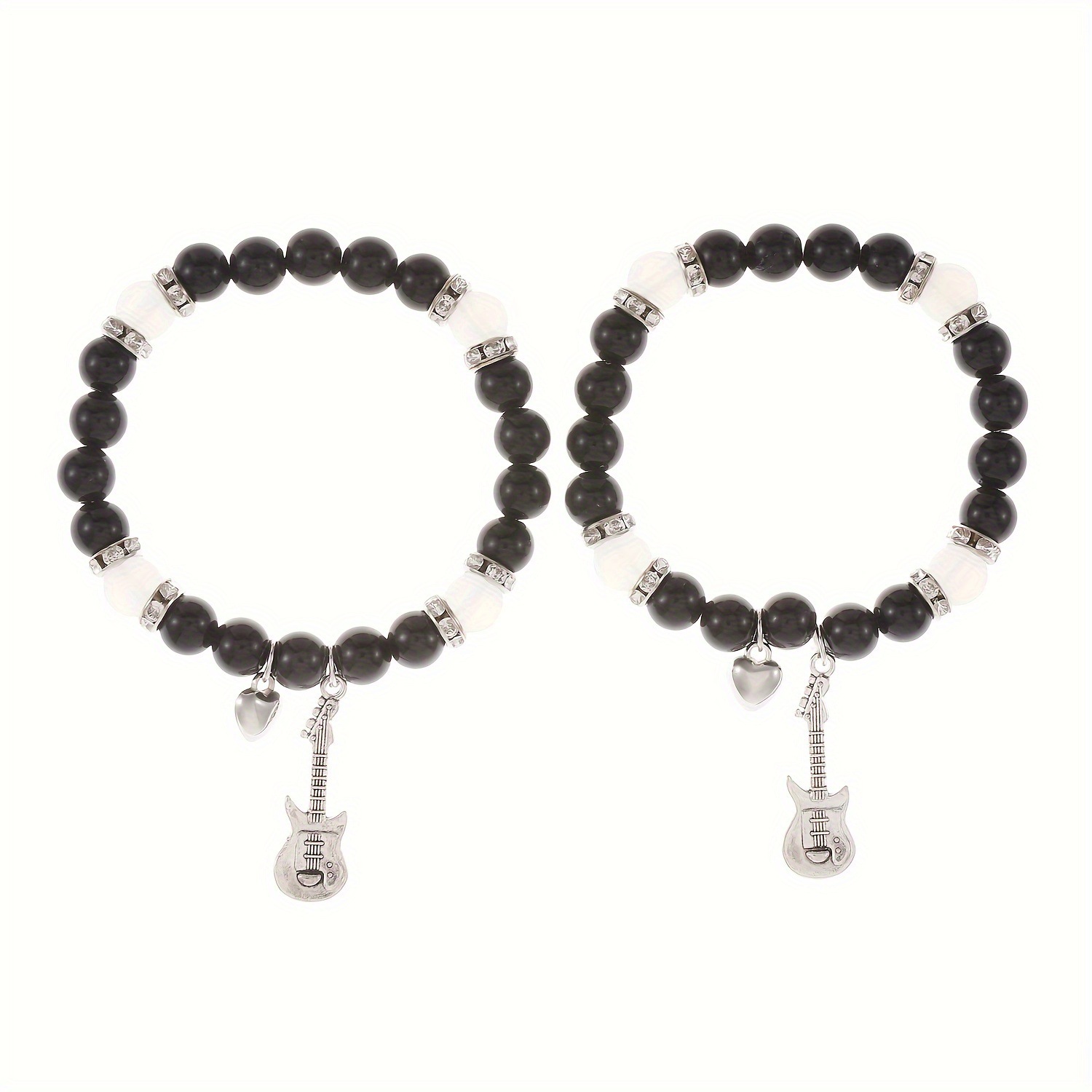 Collar de guitarra de acero de titanio, estilo punk, para hombre/mujer