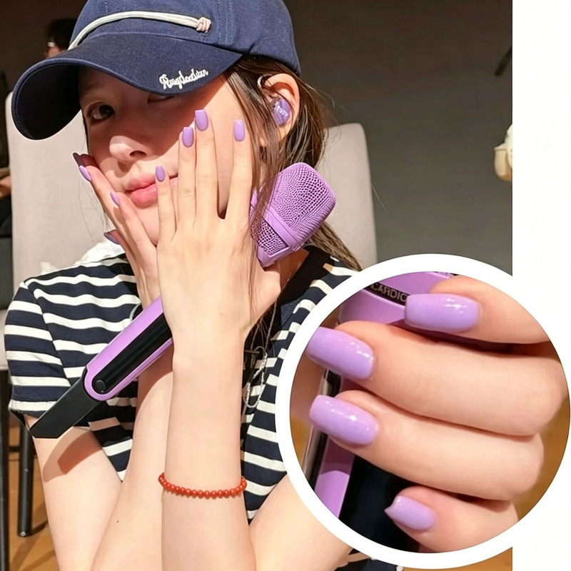 Lusi purple solid color manicure, high-quality micro-constructed handmade wearable manicure, daily wholesale, cute and simple, popular Lusi purple solid color manicure, high-quality micro-constructed handmade wearable manicure, daily wholesale, cute and simple, popular