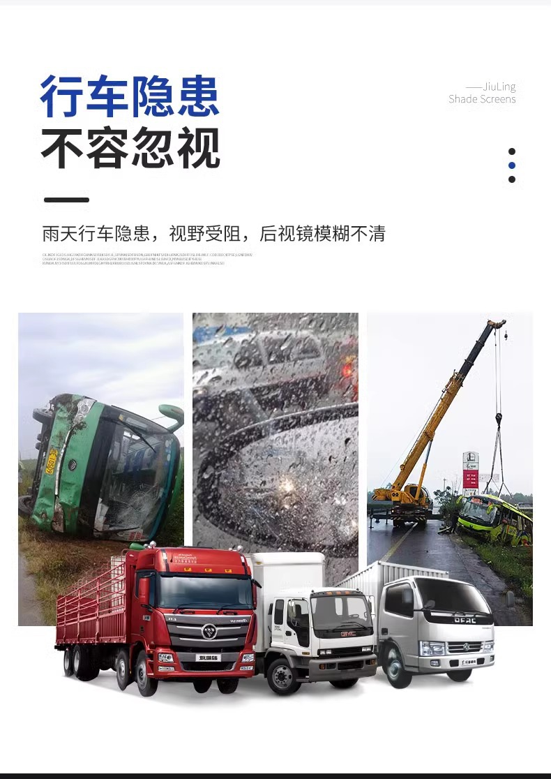Large truck rearview mirror rainproof film waterproof car reflective anti-fog artifact rainy day glass anti-glare high beam