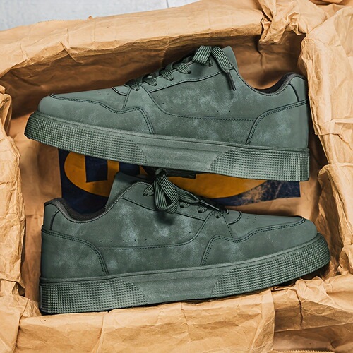 Men's Casual Solid Color Sneakers Low Top Lace Up Fashion