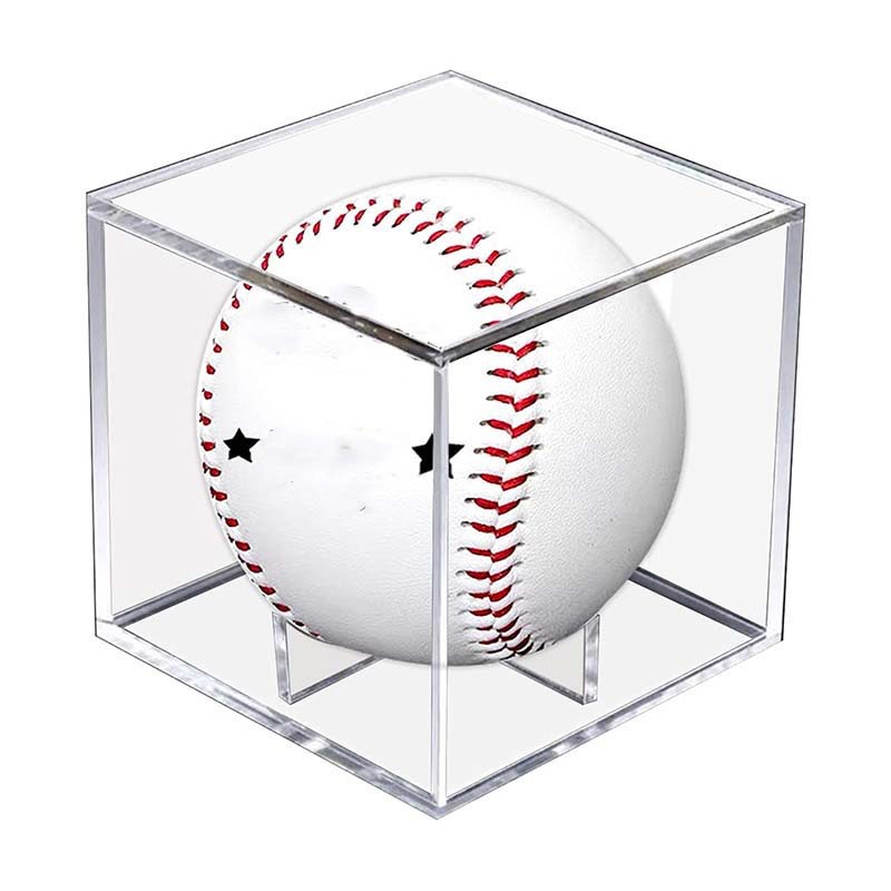 跨境热卖棒球展示盒亚克力透明方形盒手办篮球足球网球曲棍球盒子