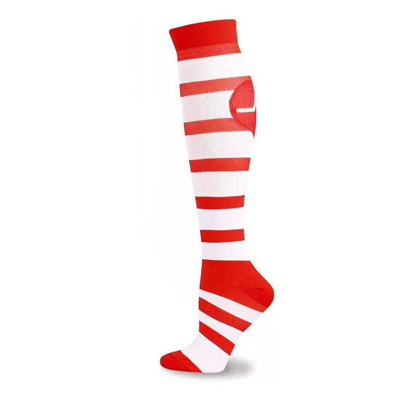 Compression Running Socks, Unisex Jacquard Knee-High Socks, Multiple Patterns, S/M & L/XL
