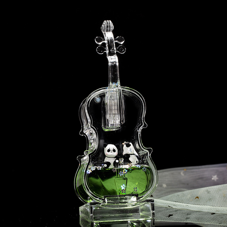 Acrílico transparente panda gota de aceite reloj de arena líquido botella de arena flotante regalo de cumpleaños para niños decoración de escritorio de oficina