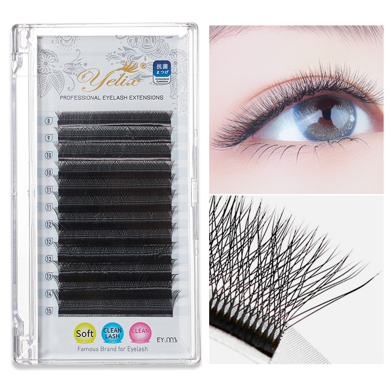 Fábrica de pestañas de cinco hojas transfronterizas densas pestañas falsas no dispersas gran capacidad flores injerto pestañas al por mayor