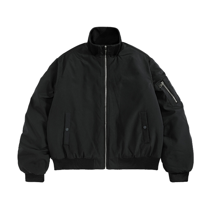 American Style Pilot Jacket Autumn Winter Warm Short Thickened Stand Collar Cotton Coat Men's Outerwear_viptrois.com