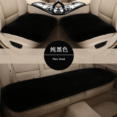 Car Seat Cushion Rear Short | Wool pad - upgraded-modelfour-layers-of-thickening-black-five-seats