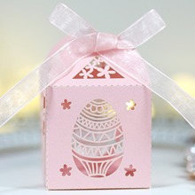 新款复活节彩蛋装饰喜糖盒镂空卡通可爱兔子糖盒多色纸盒现货批发