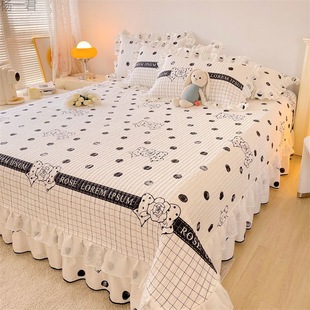 Bed cover three-piece quilted bed sheet bedspread one-piece tatami protective cover lace shop