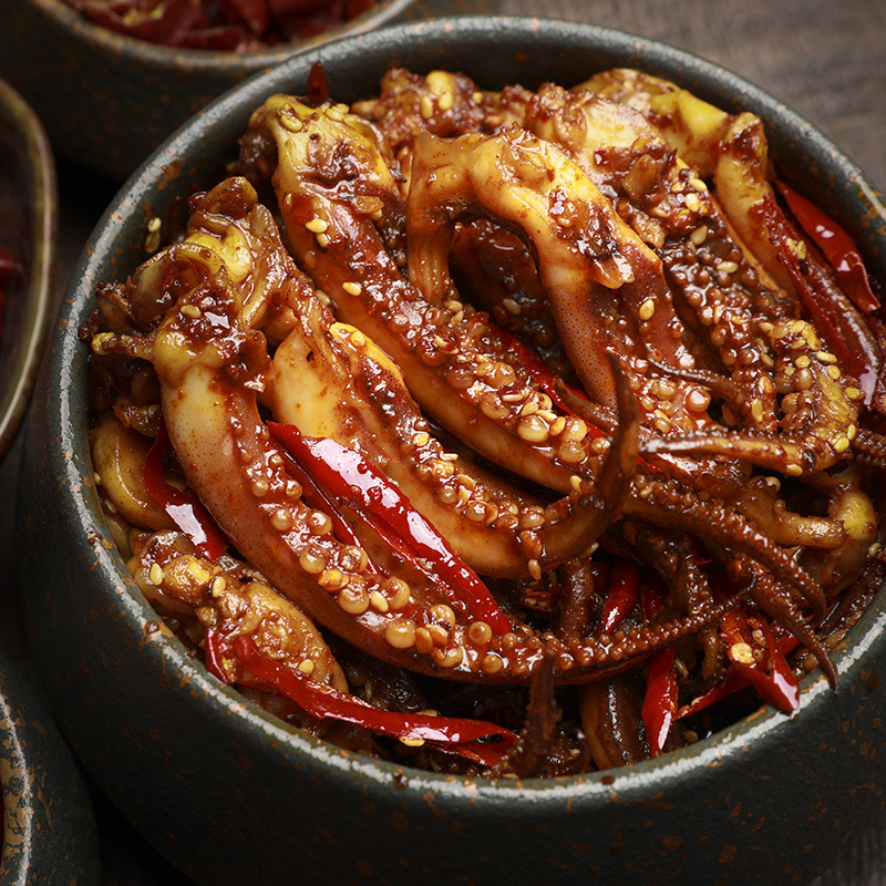 【冷帮主】冷吃麻辣大鱿鱼须即食海鲜熟食香辣休闲下饭小零食100g