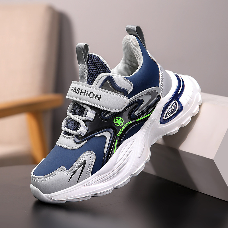 Niños cuero zapatos deportivos casuales para niños velcro moda ocio para estudiantes de primaria zapatos de moda