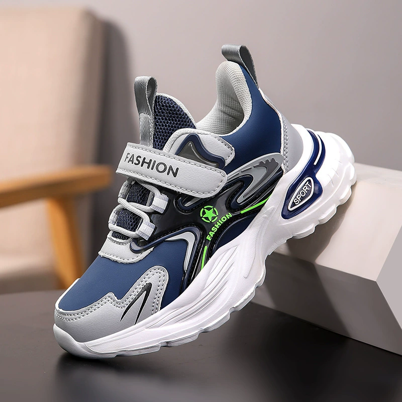 Мальчик кожа повседневная спортивная обувь для мальчиков липучка модная повседневная детская обувь для мальчиков