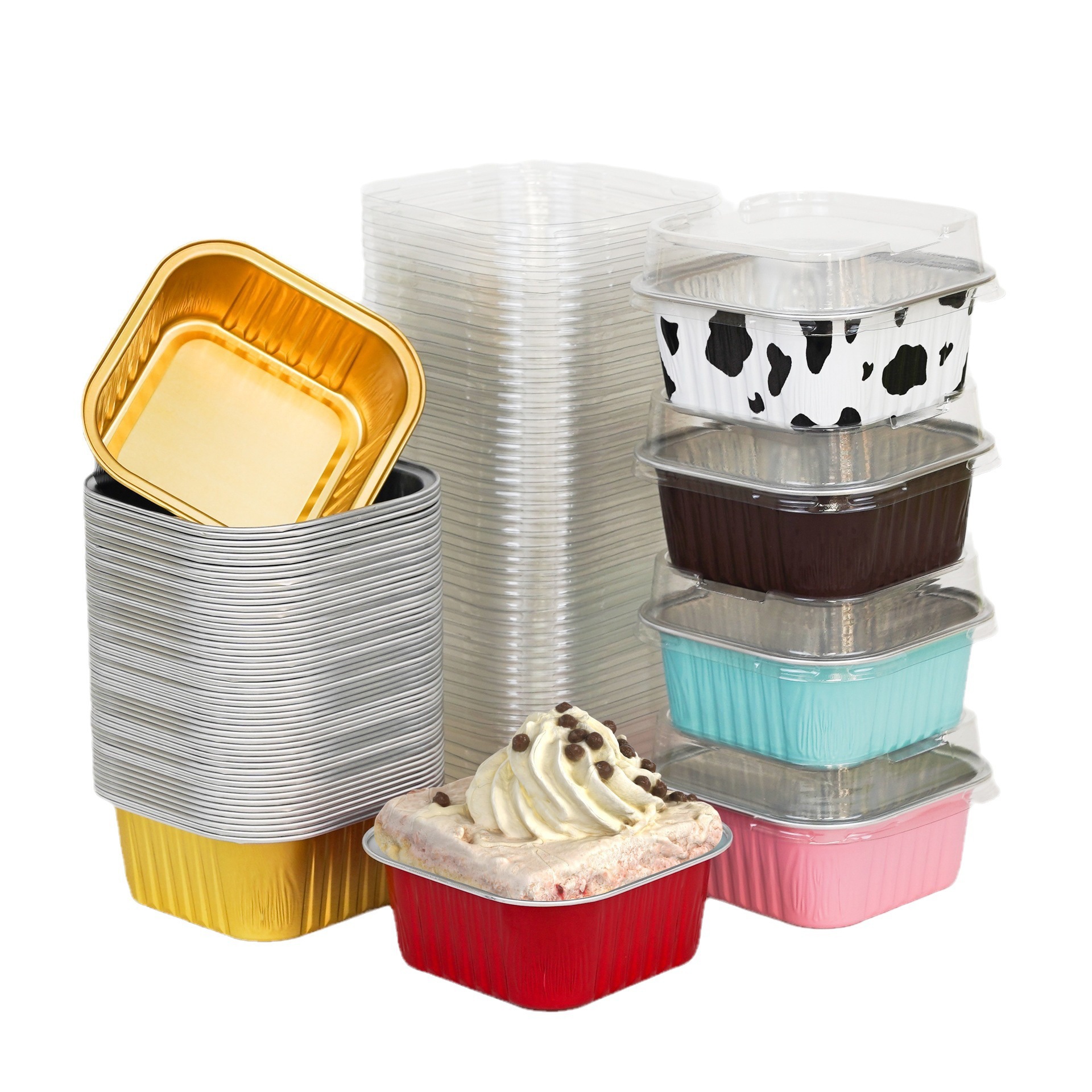 9035 pudín 150ml iceberg lava embalaje de chocolate pastel moustilla barra de postre caja cuadrada