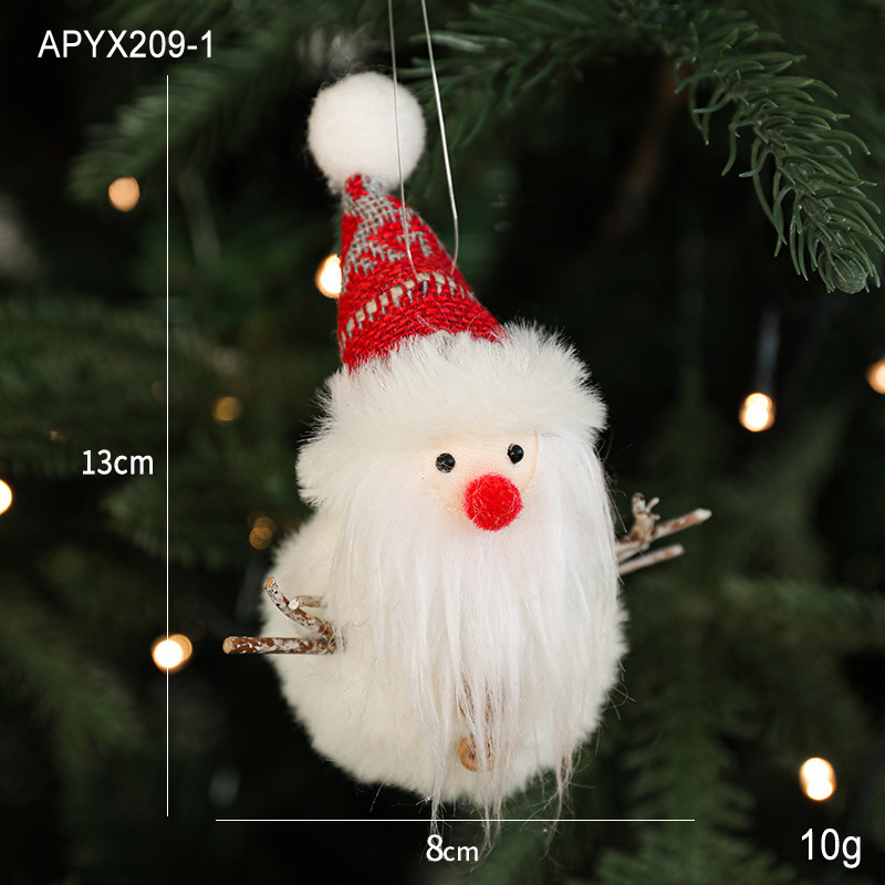 国境を越えて人気のあるぬいぐるみクリスマスストラップ紅白雪だるまクリスマスツリーのペンダントテーブルの飾りクリスマスツリーのペンダント|undefined
